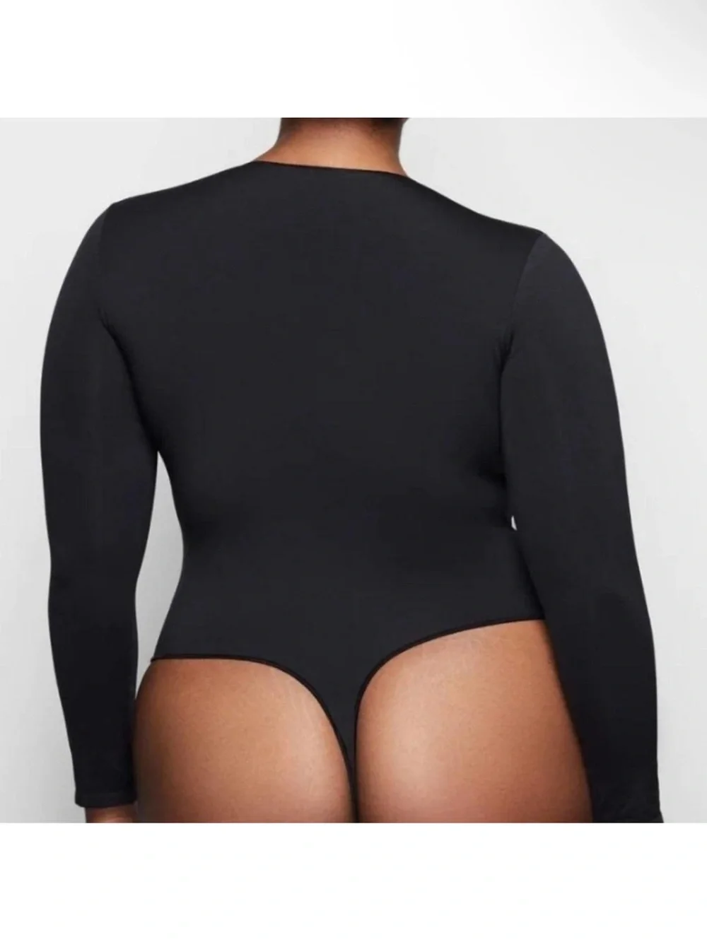 Skims Fits Everybody LONG SLEEVE CREW NECK BODYSUIT in Onyx Black Size XL NEW